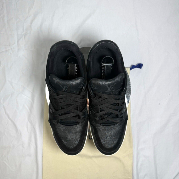 Louis Vuitton LV Trainer Low 'Black Monogram' Sneakers – Size 9 US / 42 EU - Picture 3 of 10